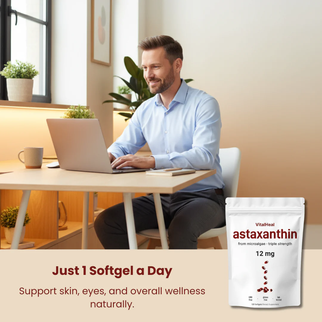 Astaxanthin 12mg Triple Strength Softgels – Natural Antioxidant for Skin, Eyes & Wellness - Image 3