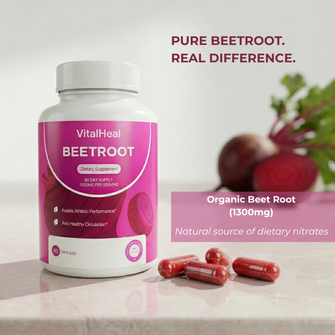Beetroot Capsules 1300mg – Organic Beet Root for Blood Flow, Nitric Oxide & Circulation Support - Image 3