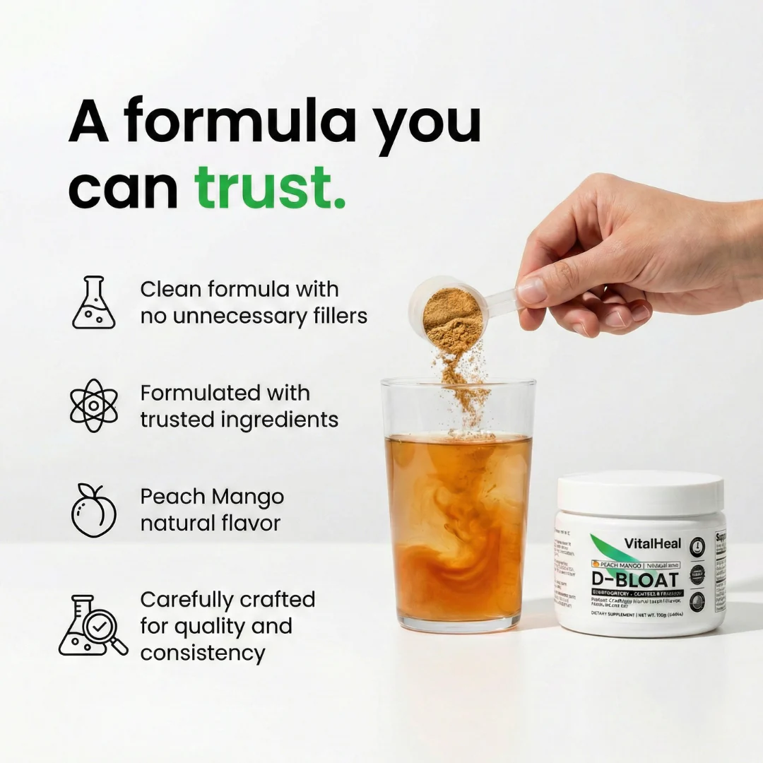 D-BLOAT – Daily Supplement for Bloating Relief & Water Retention Support – Peach Mango Flavor - Image 4