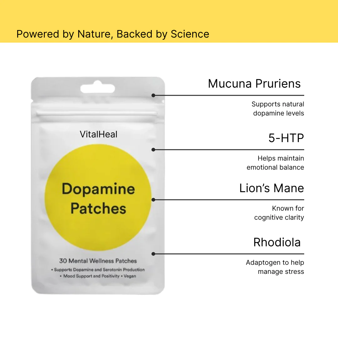 Dopamine Booster Patches – Natural Mood Enhancer & Motivation Supplement (30 Vegan Patches) - Image 3