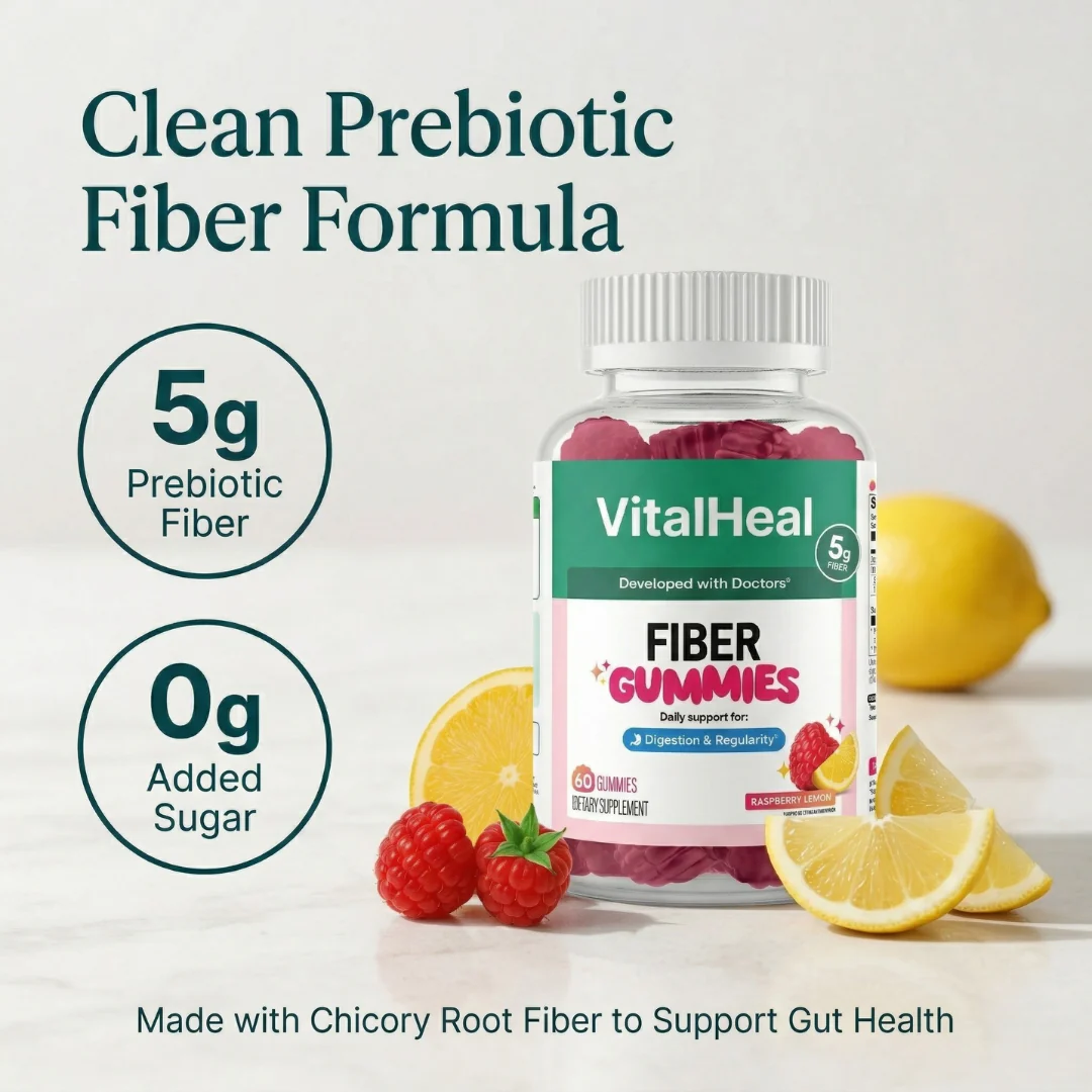 Fiber Gummies – Prebiotic Chicory Root Fiber for Gut Health & Digestion, Daily Regularity Support - Image 4