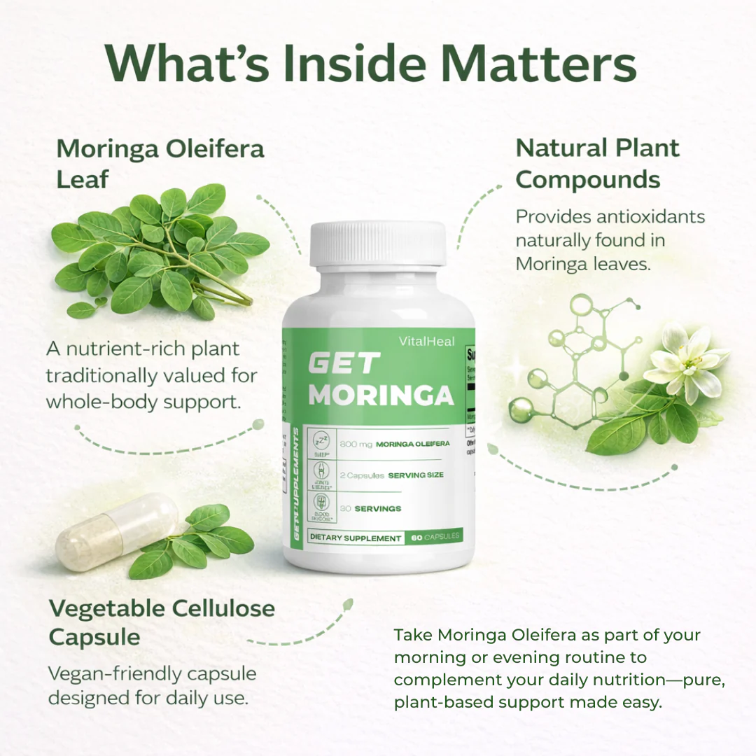 GET MORINGA Pure Oleifera Leaf Capsules for Antioxidant Support - Image 3
