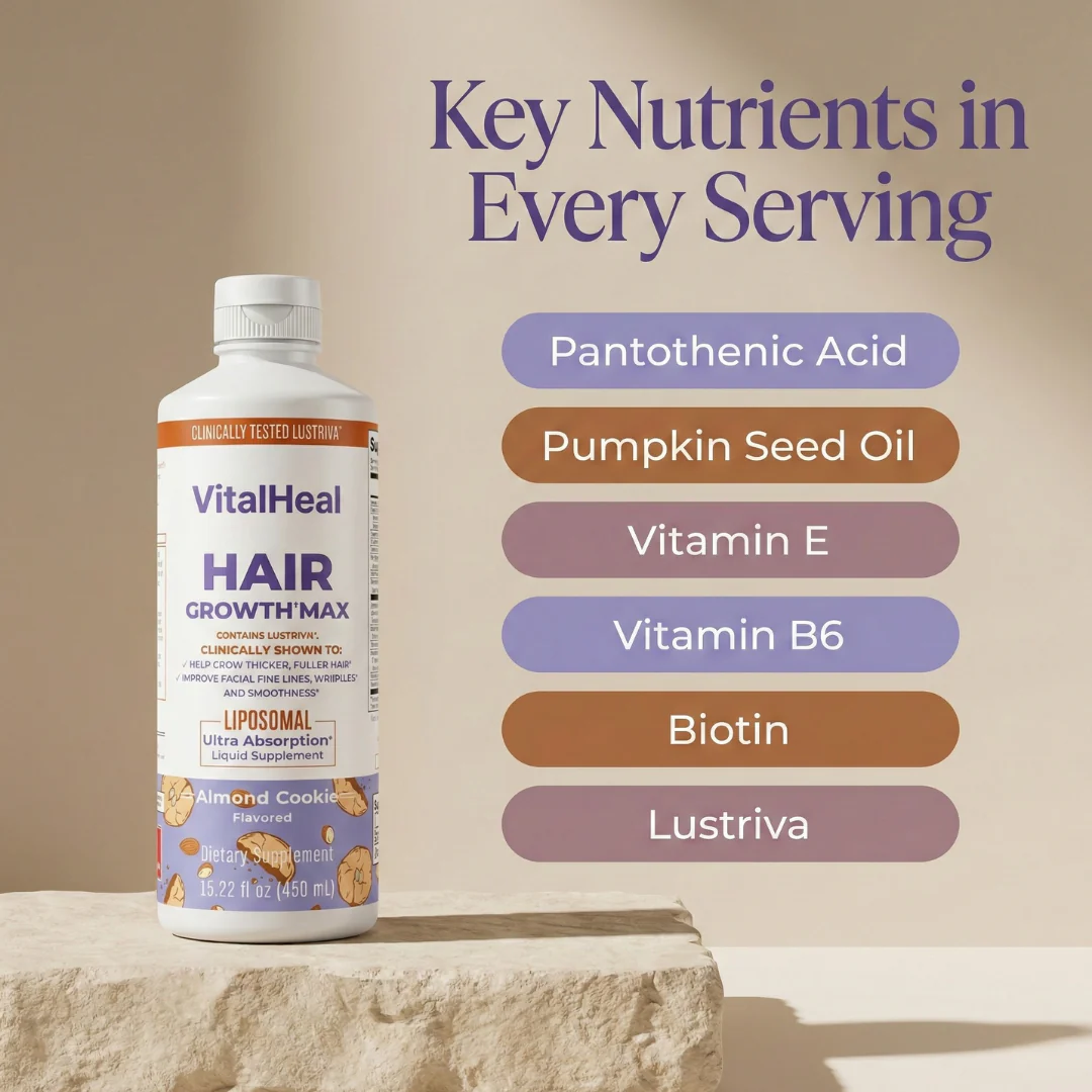 Hair Growth Max Liposomal – Liquid Supplement with Biotin for Thicker Hair & Skin Health for Women - Image 3