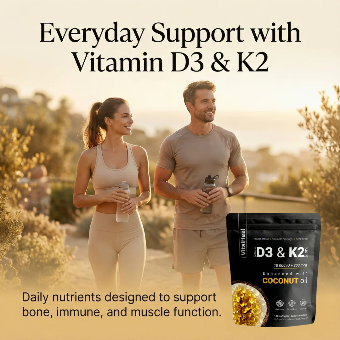 High Potency Vitamin D3 & K2 | 10,000 IU D3 + 200 mcg K2 – Joint, Bone & Immune Support - Image 5