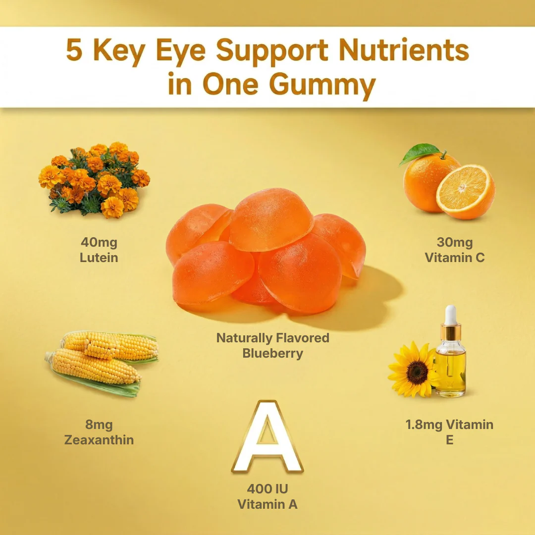 Lutein Gummies – Eye Vitamins Gummies with 40mg Lutein & Antioxidants, Vision Support - Image 4