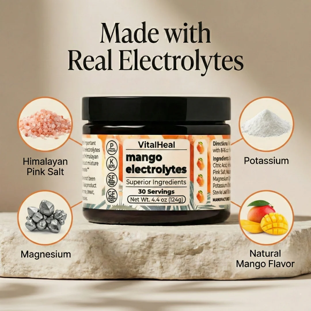 Mango Electrolytes Powder – Sugar Free Electrolytes with Himalayan Pink Salt for Daily Hydration - Image 3