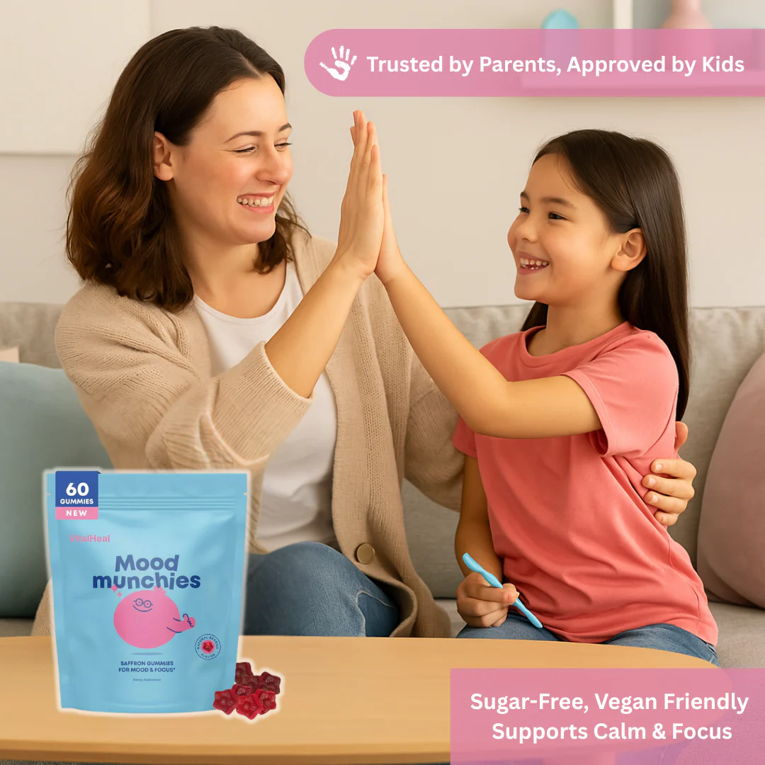 Mood Munchies – Saffron Mood Support Gummies for Kids | Calm, Focus & Emotional Balance - Image 5