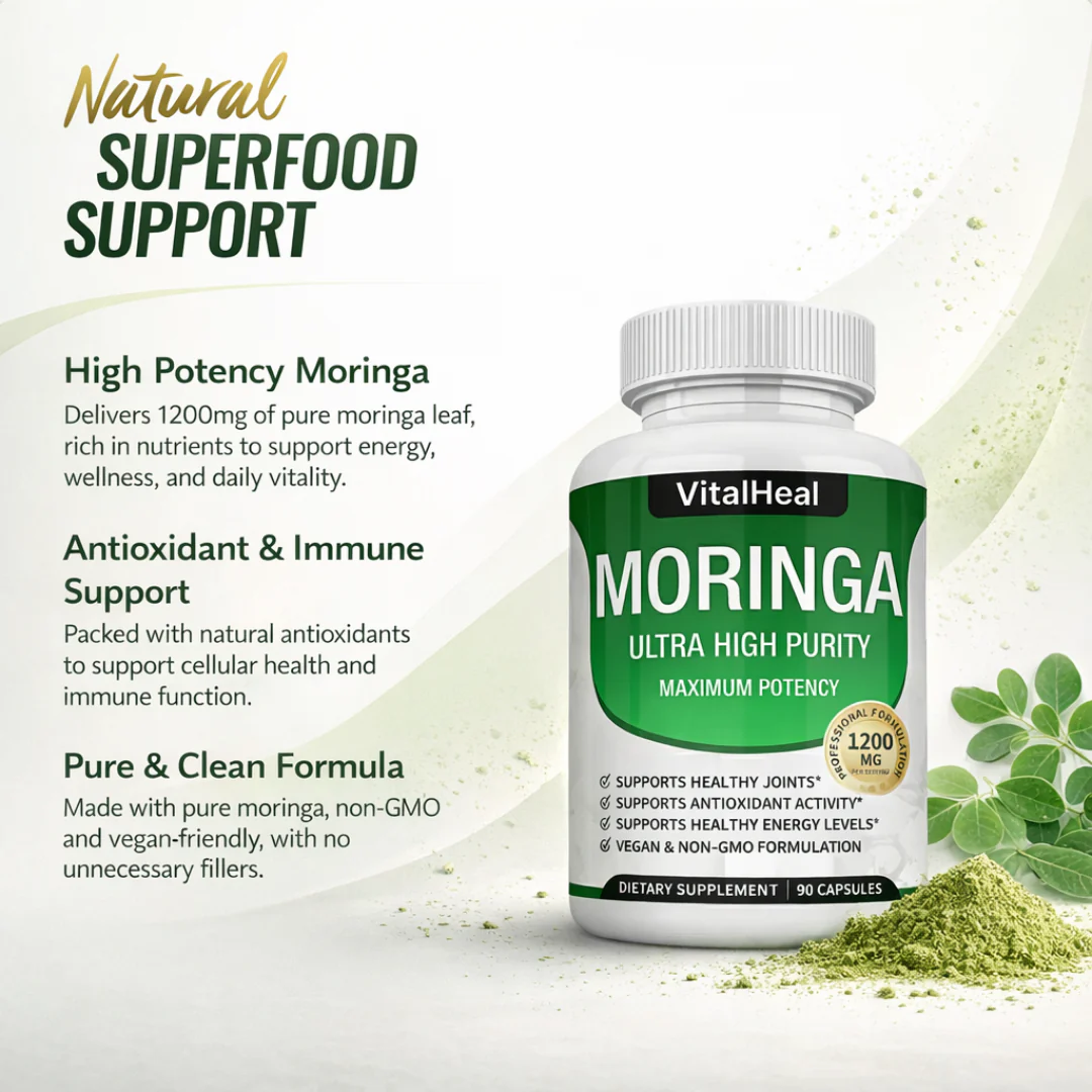 Moringa Capsules 1200mg – High Potency Organic Moringa Supplement for Antioxidant & Energy Support - Image 3