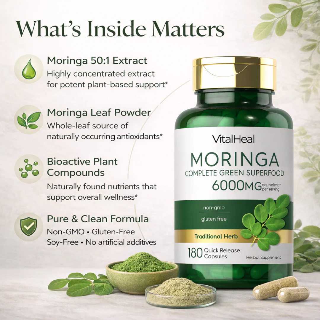 Moringa Oleifera 6000 mg for Daily Antioxidant & Green Wellness Support - Image 3
