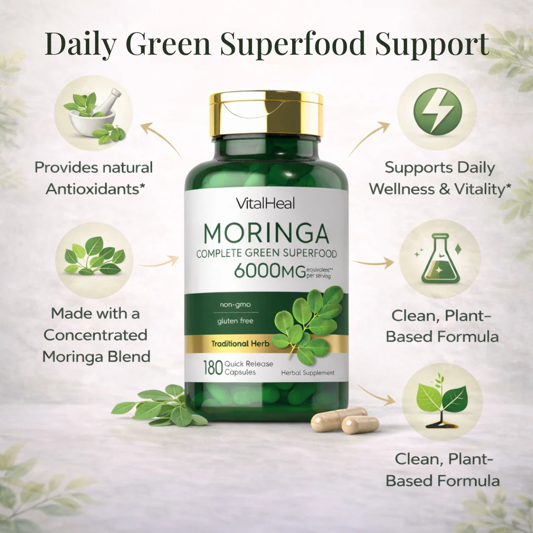 Moringa Oleifera 6000 mg for Daily Antioxidant & Green Wellness Support - Image 4