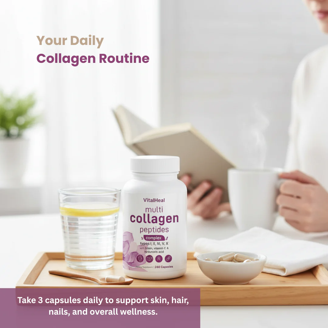 Multi Collagen Peptides Complex – Hydrolyzed Collagen Complex with Biotin & Hyaluronic Acid - Image 3