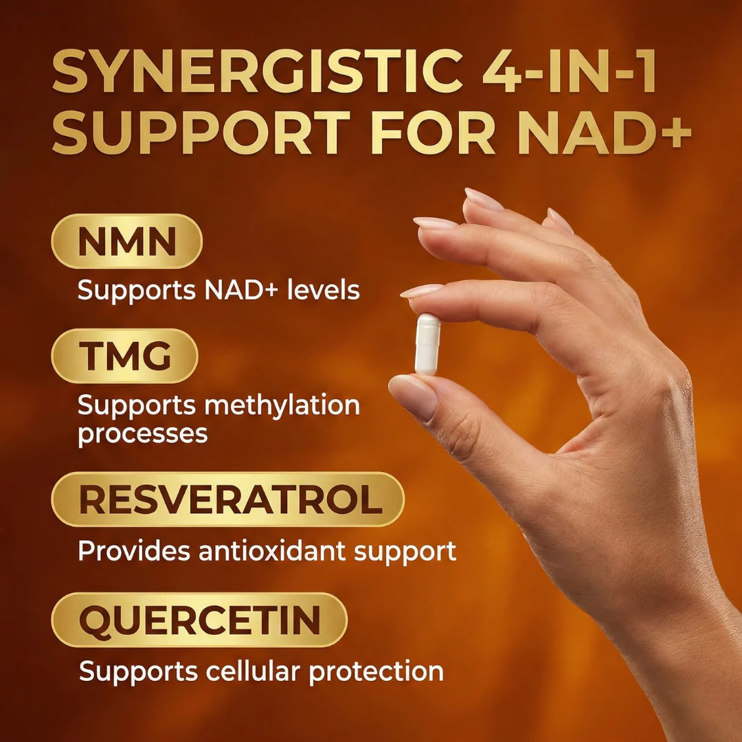 NMN NAD+ Support – 4-in-1 NAD Booster Supplement for Cellular Energy & Cognitive Support - Image 3