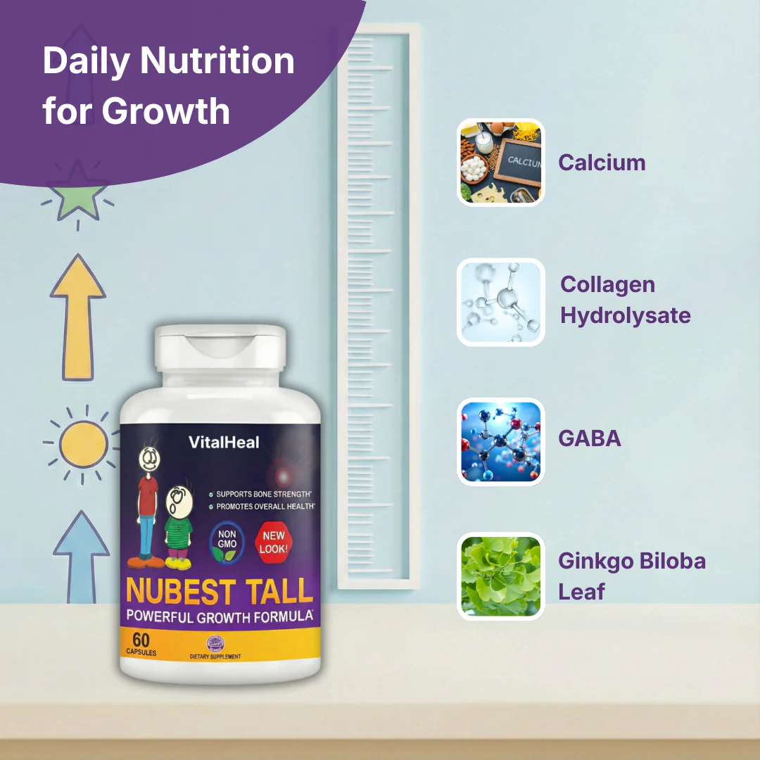 NuBest Tall – Growth Support Supplement for Ages 5+ & Teens | Calcium, Collagen & Natural Herbal Blend - Image 3