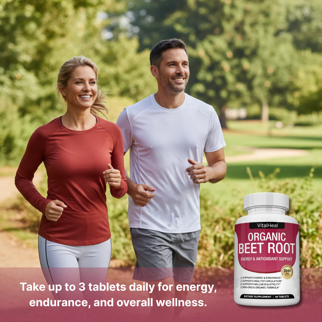 Organic Beet Root Tablets – Natural Nitric Oxide Support for Energy & Healthy Circulation - Image 3
