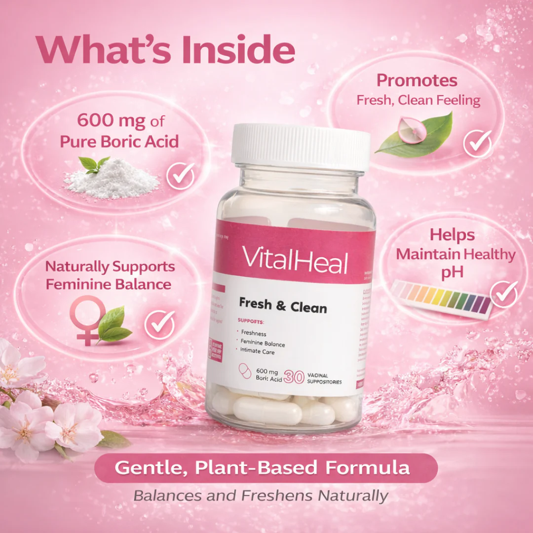 Fresh & Clean pH Balancing Boric Acid Suppositories for Vaginal Freshness - Image 4