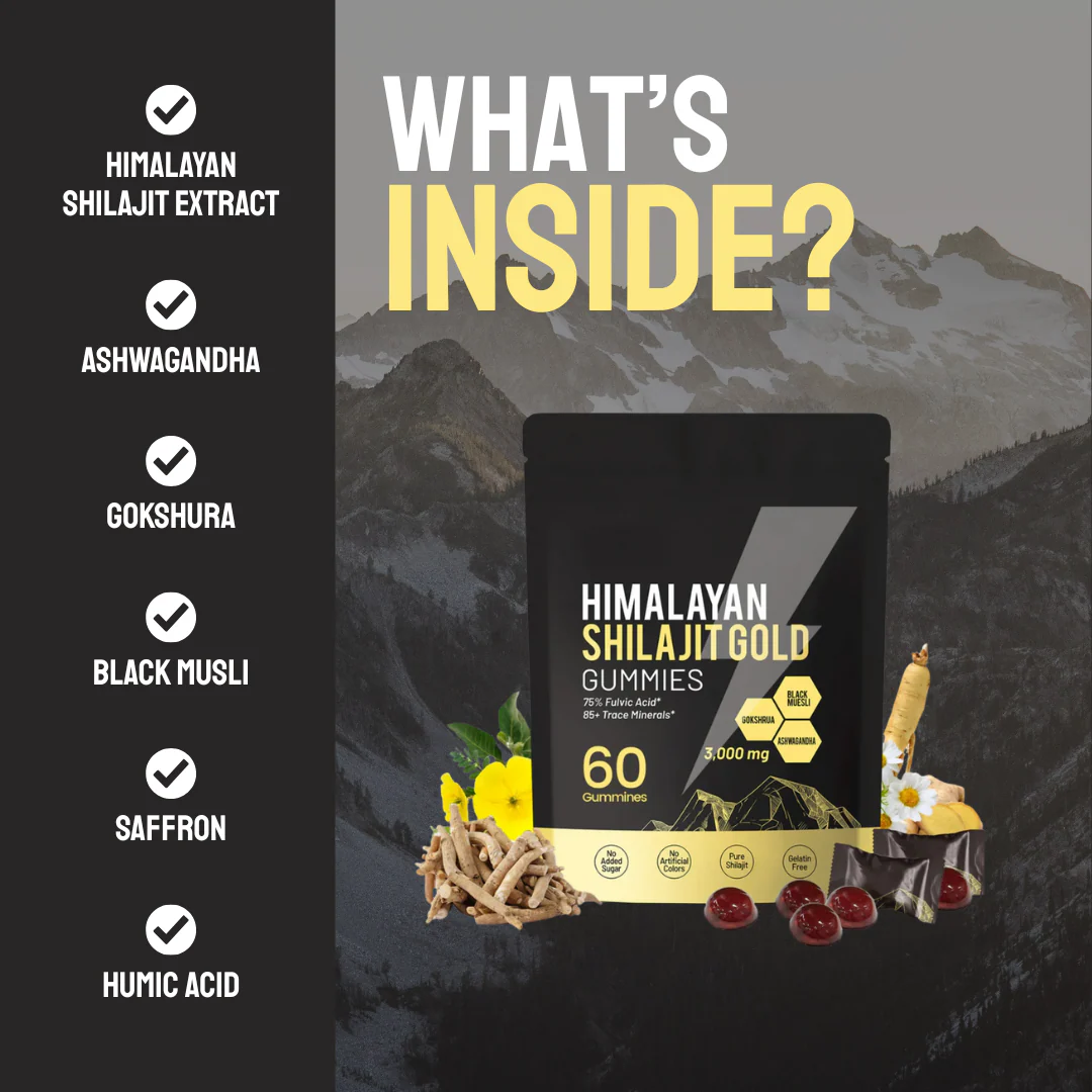 Pure Himalayan Shilajit Gold Gummies – Energy, Focus & Vitality - Image 3