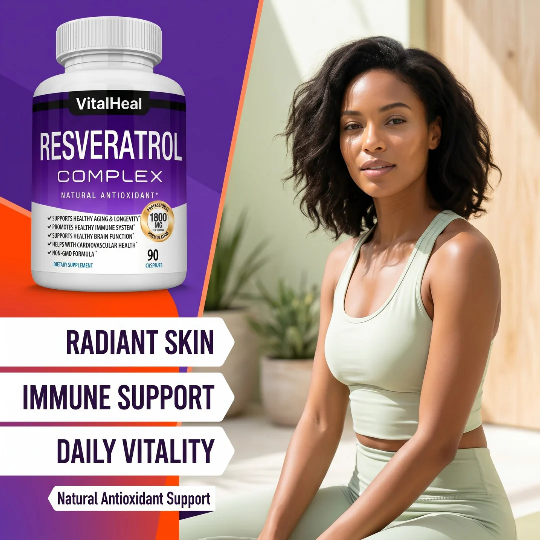 Resveratrol Complex 1800 mg – Trans-Resveratrol Antioxidant Supplement for Healthy Aging, Skin & Immune Support - Image 4