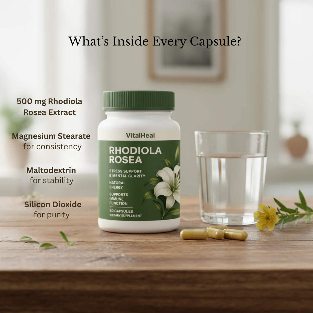 Rhodiola Rosea Capsules – Natural Adaptogenic for Stress Relief & Energy Support - Image 3