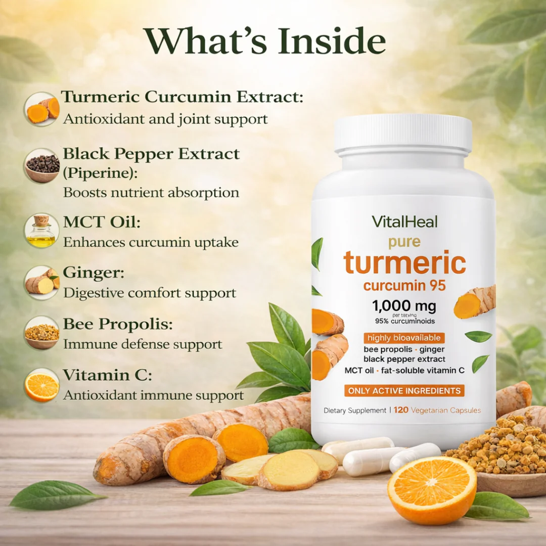 Turmeric Curcumin Herbal Complex Black Pepper & MCT Oil – 120 Capsules - Image 3