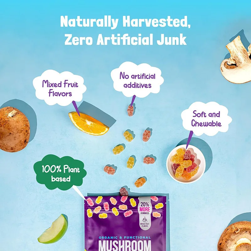 Mushroom Gummies – Lion’s Mane, Reishi, Chaga, Cordyceps & Ashwagandha - Image 3