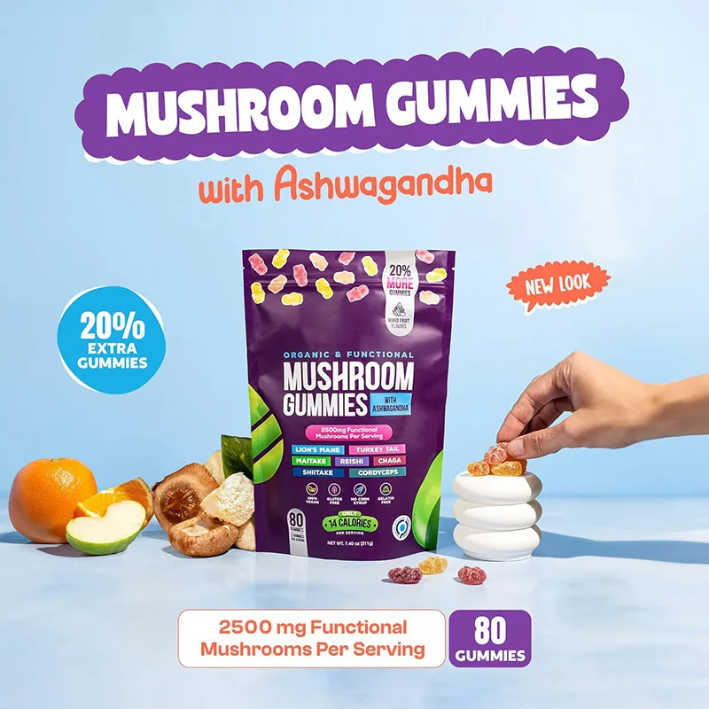Mushroom Gummies – Lion’s Mane, Reishi, Chaga, Cordyceps & Ashwagandha - Image 4