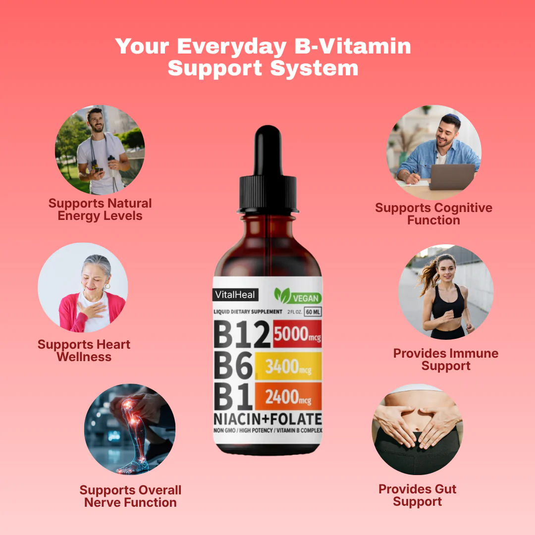 Liquid B-Complex Drops with B12, B6, B1, Folate & Niacin – Energy & Immune Support - Image 4