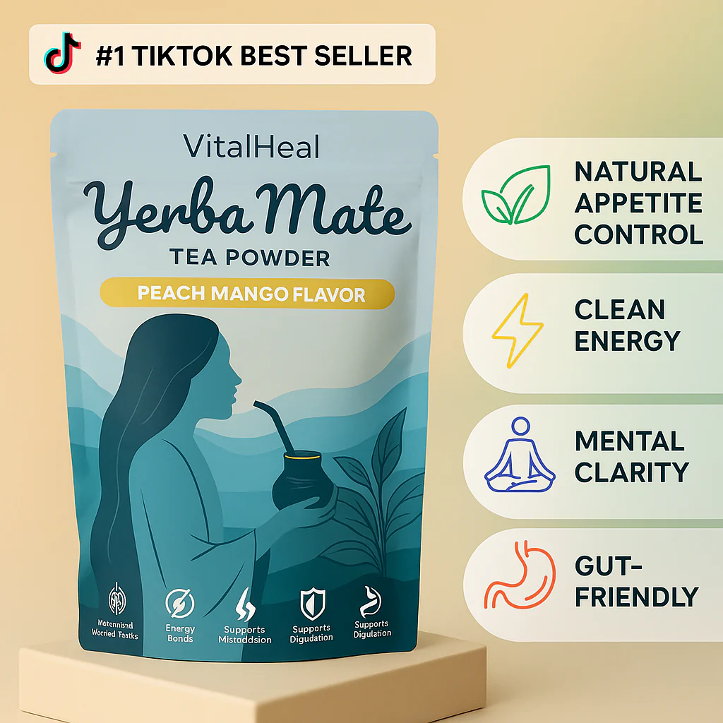 Yerba Mate Tea Powder – Peach Mango | Natural Energy & Focus Drink - Image 3