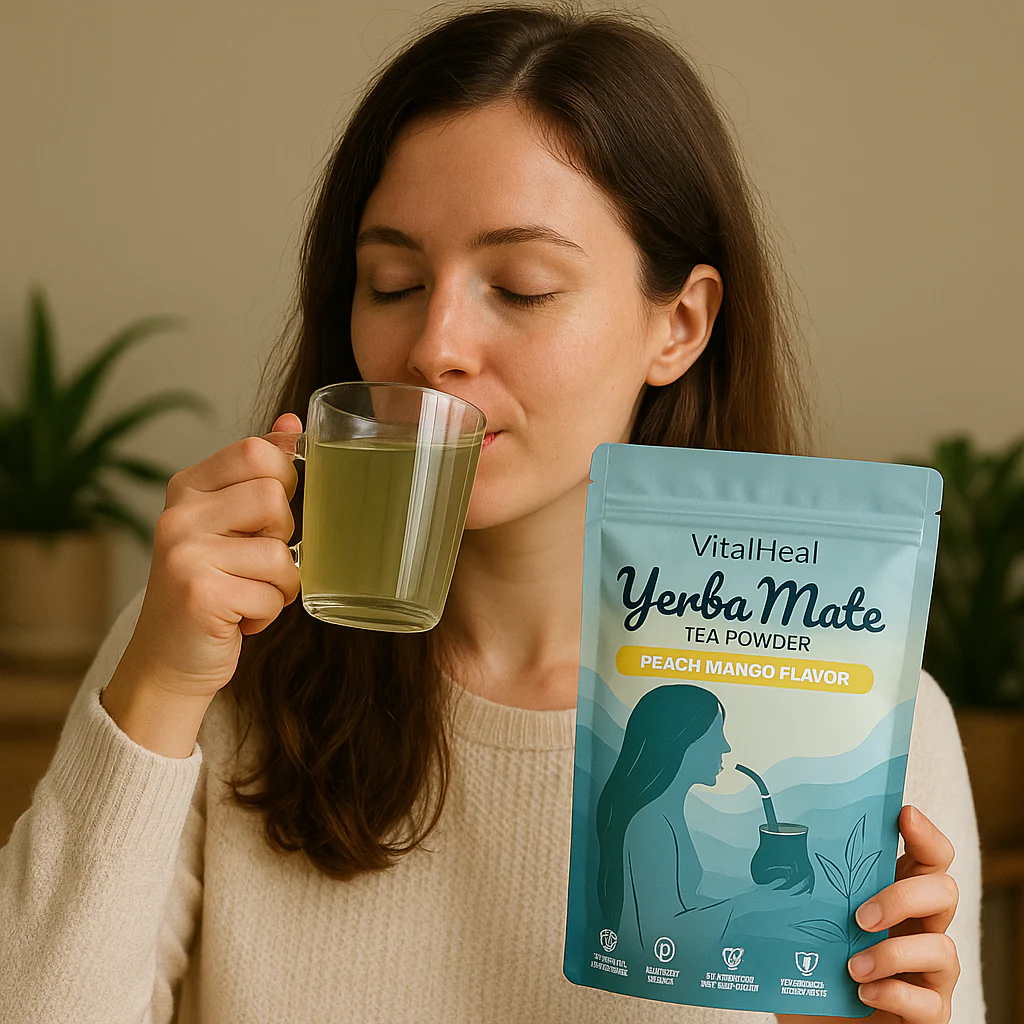 Yerba Mate Tea Powder – Peach Mango | Natural Energy & Focus Drink - Image 4