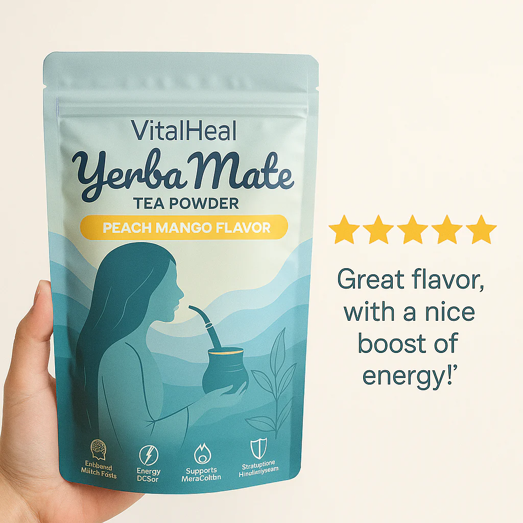 Yerba Mate Tea Powder – Peach Mango | Natural Energy & Focus Drink - Image 5